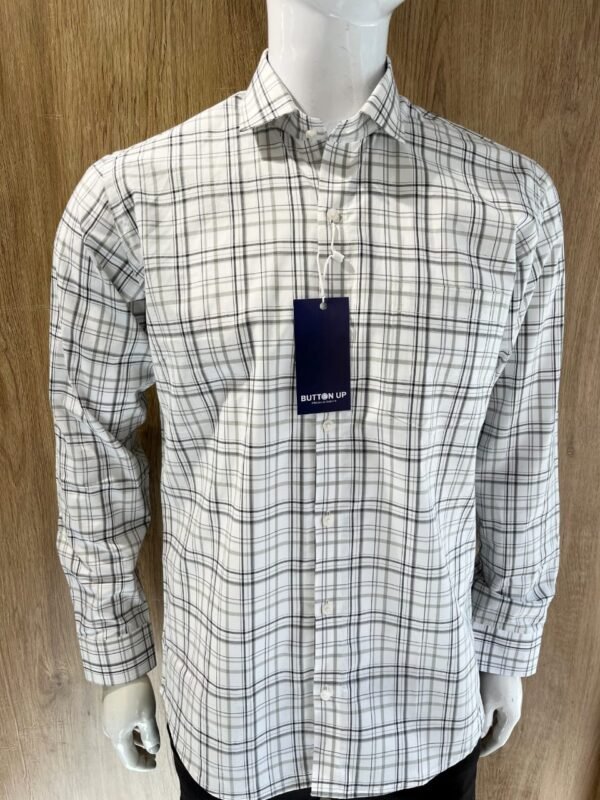 White and black checks shirt