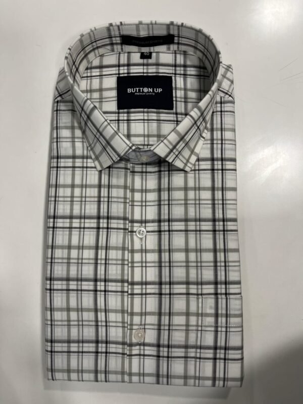 White and black checks shirt - Image 2