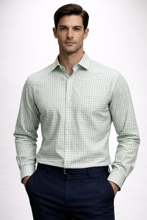 Green Micro-Check Shirt