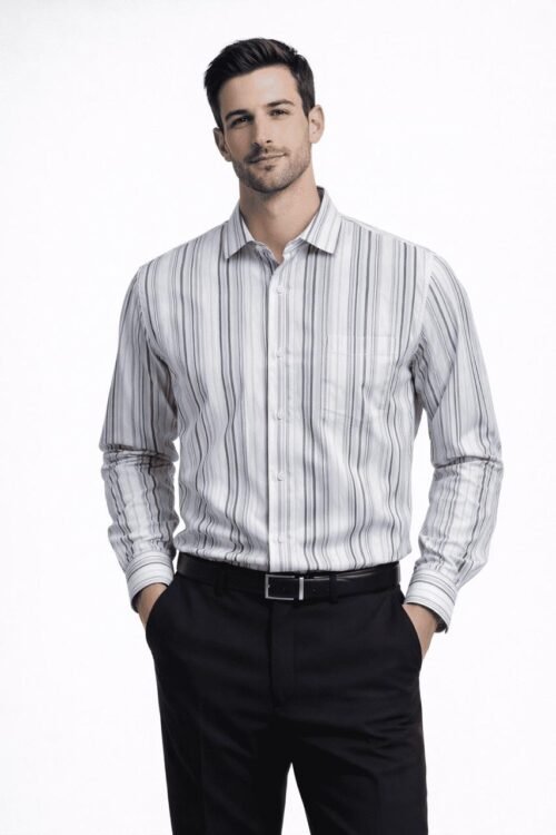 Ivory Stripe Tailored Shirt