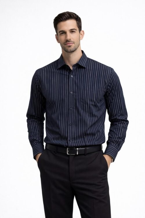 Navy Fine-Line Shirt