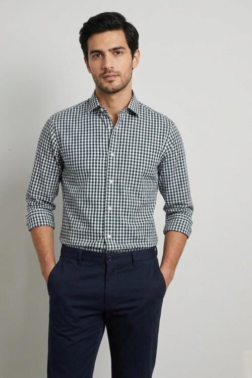 Monochrome Check Tailored Shirt